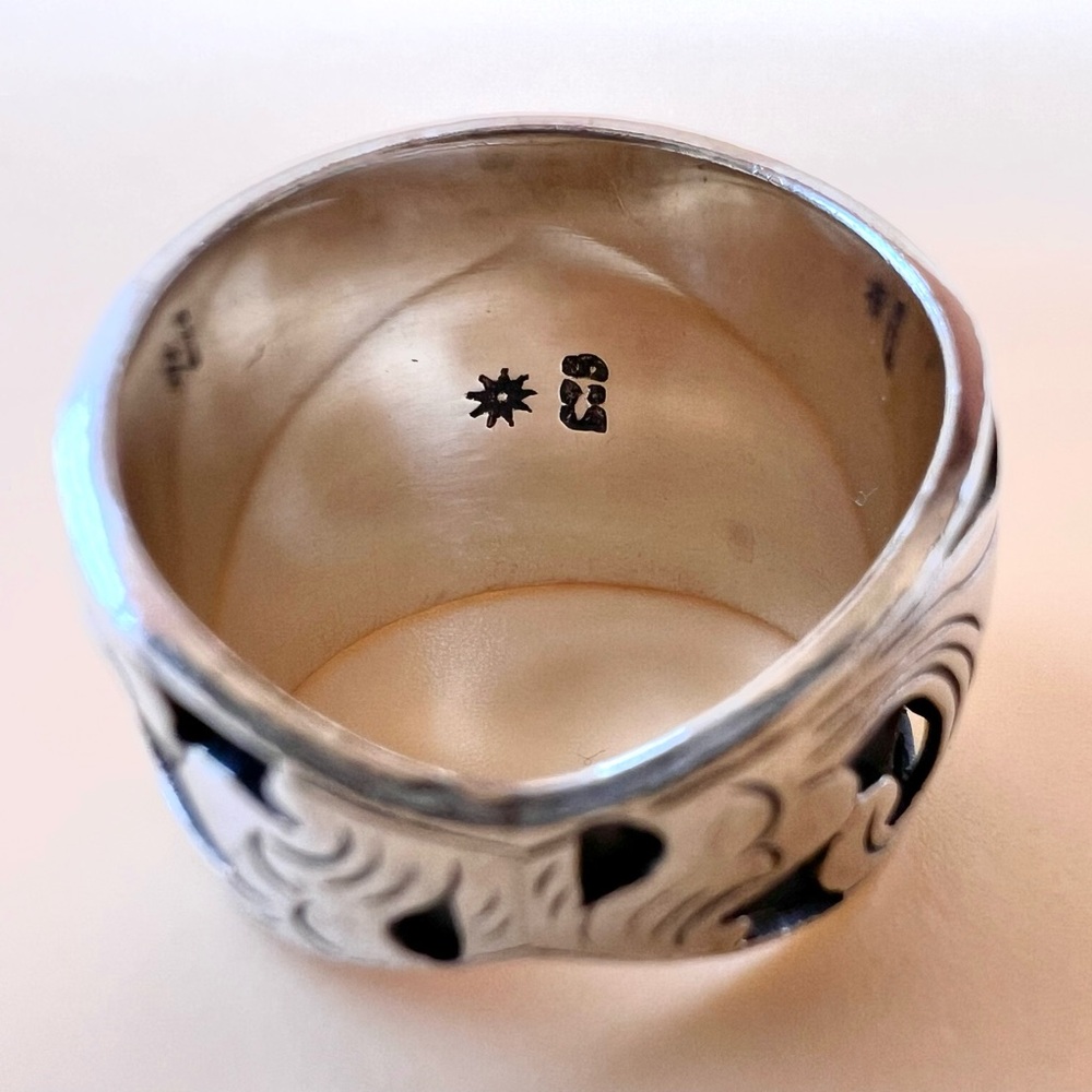 Sterling Silver Scrollwork Design Ring, Size 6.5 - image 5